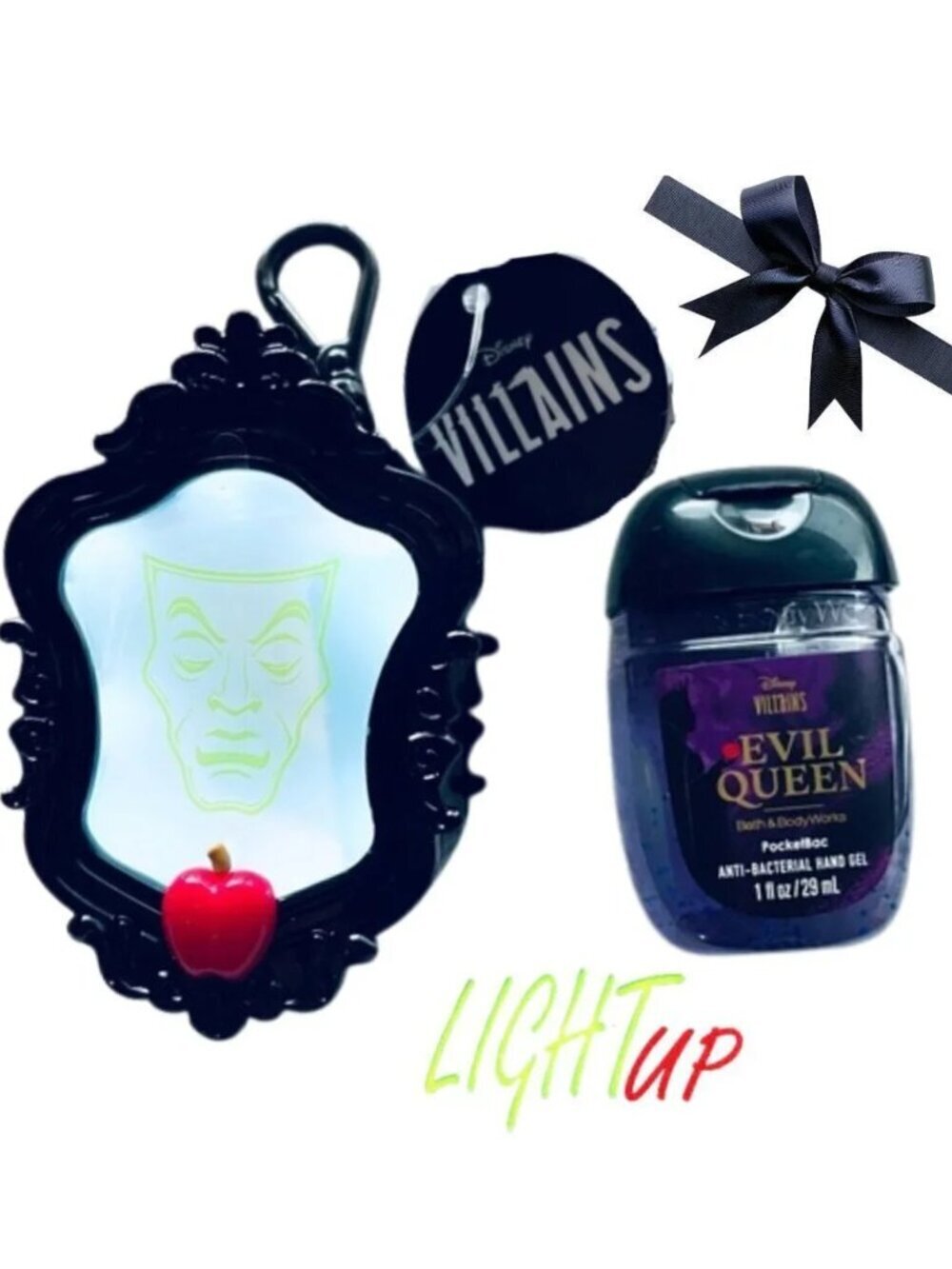 🍎✨ Bath & Body Works Villains – Evil Queen PocketBac + Light-Up Mirror Holder ✨